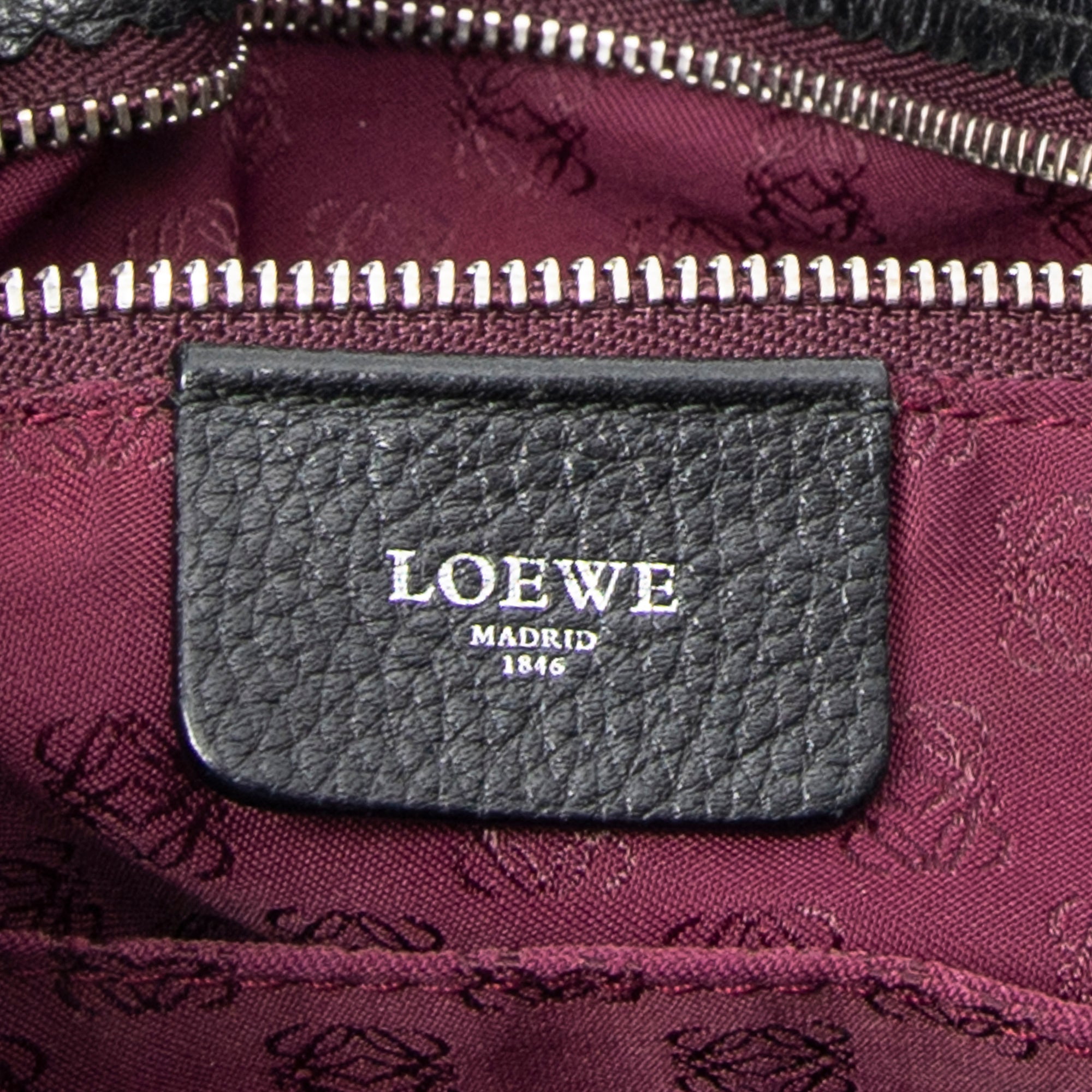 Shoulder Bag Medium Tassel Flamenco Black Grained Calfskin Leather