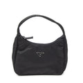 Shoulder Bag Vintage Mini Zip Hobo Black Nylon Canvas