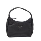 Shoulder Bag Vintage Mini Zip Hobo Black Nylon Canvas