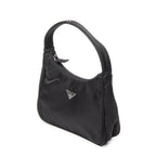 Shoulder Bag Vintage Mini Zip Hobo Black Nylon Canvas