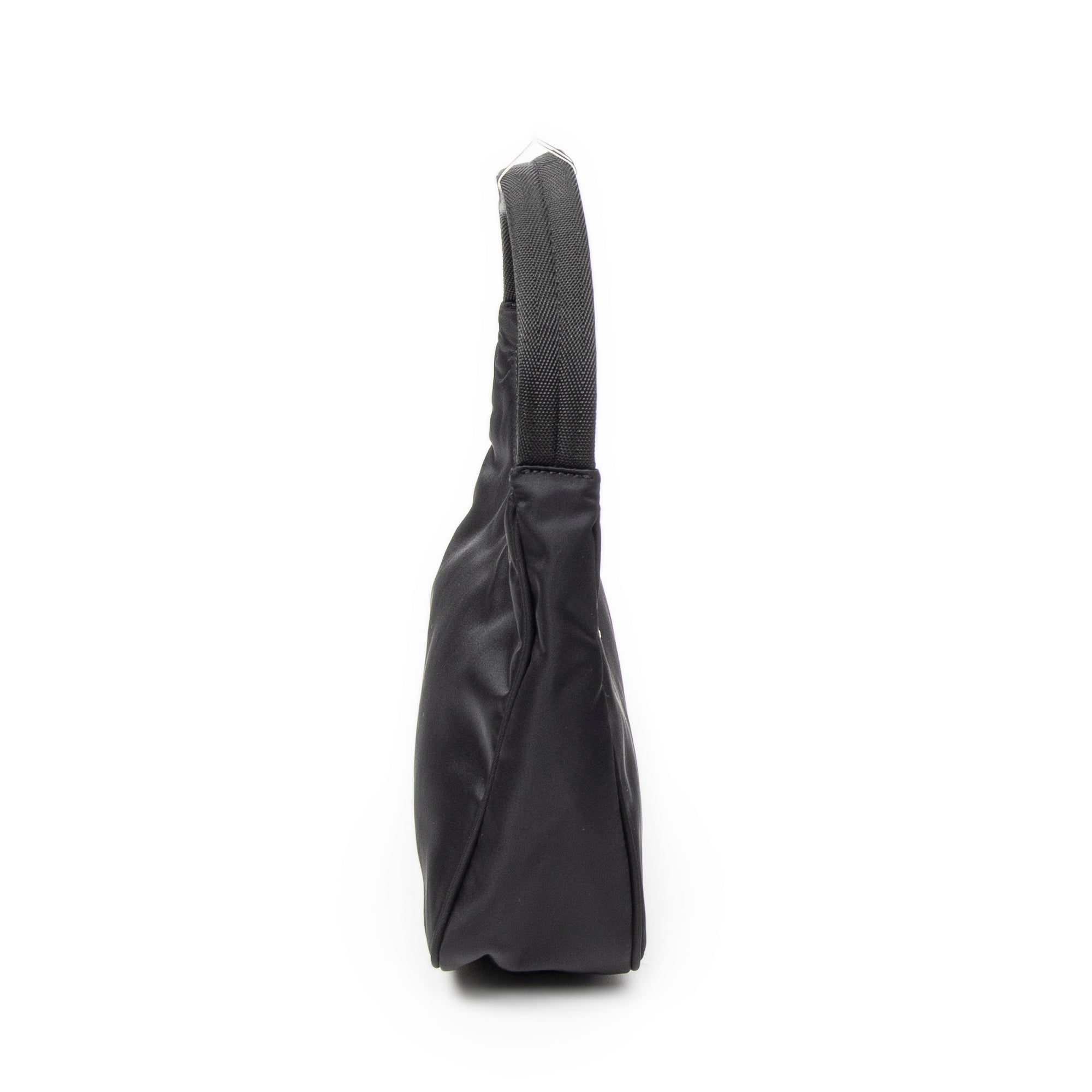Shoulder Bag Vintage Mini Zip Hobo Black Nylon Canvas