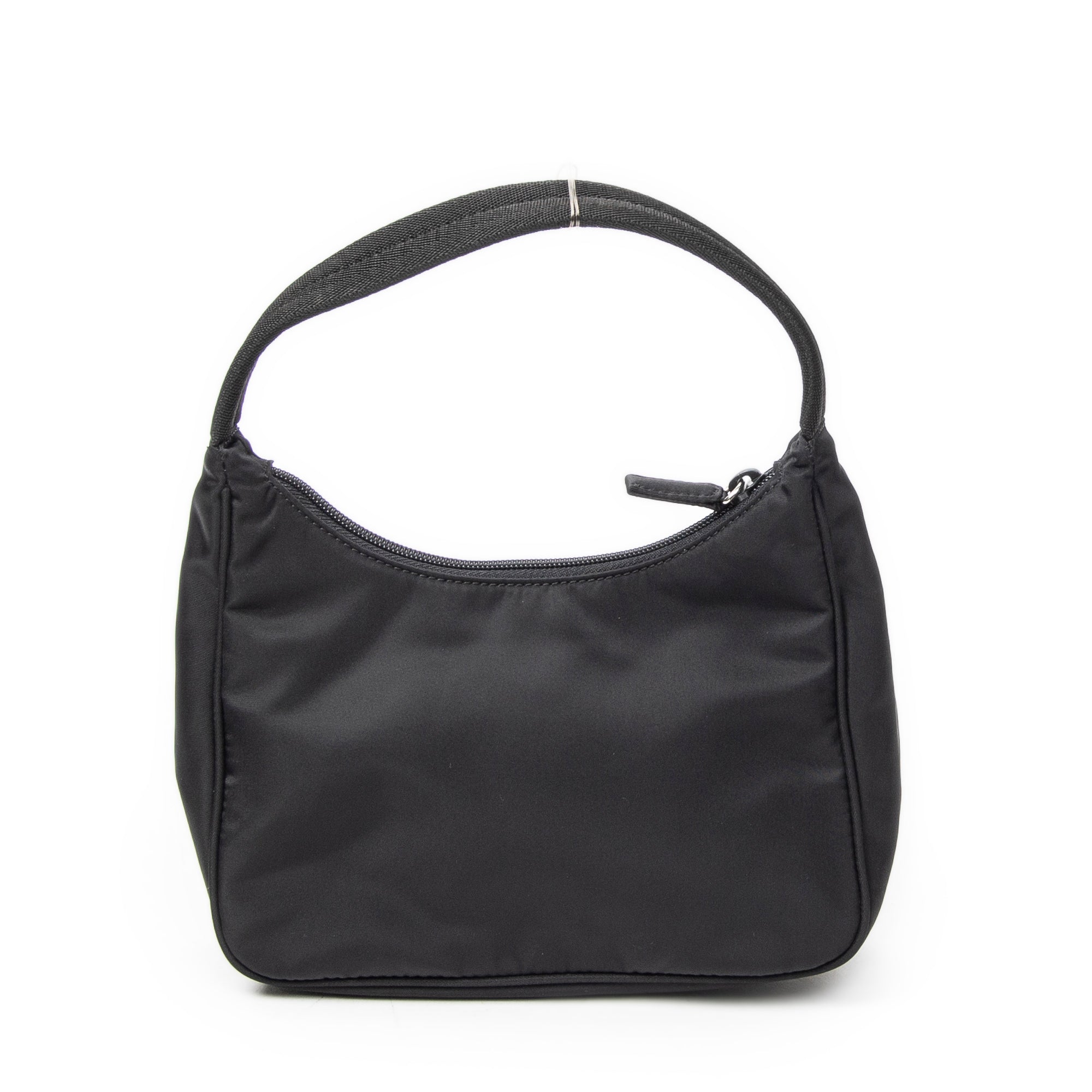 Shoulder Bag Vintage Mini Zip Hobo Black Nylon Canvas