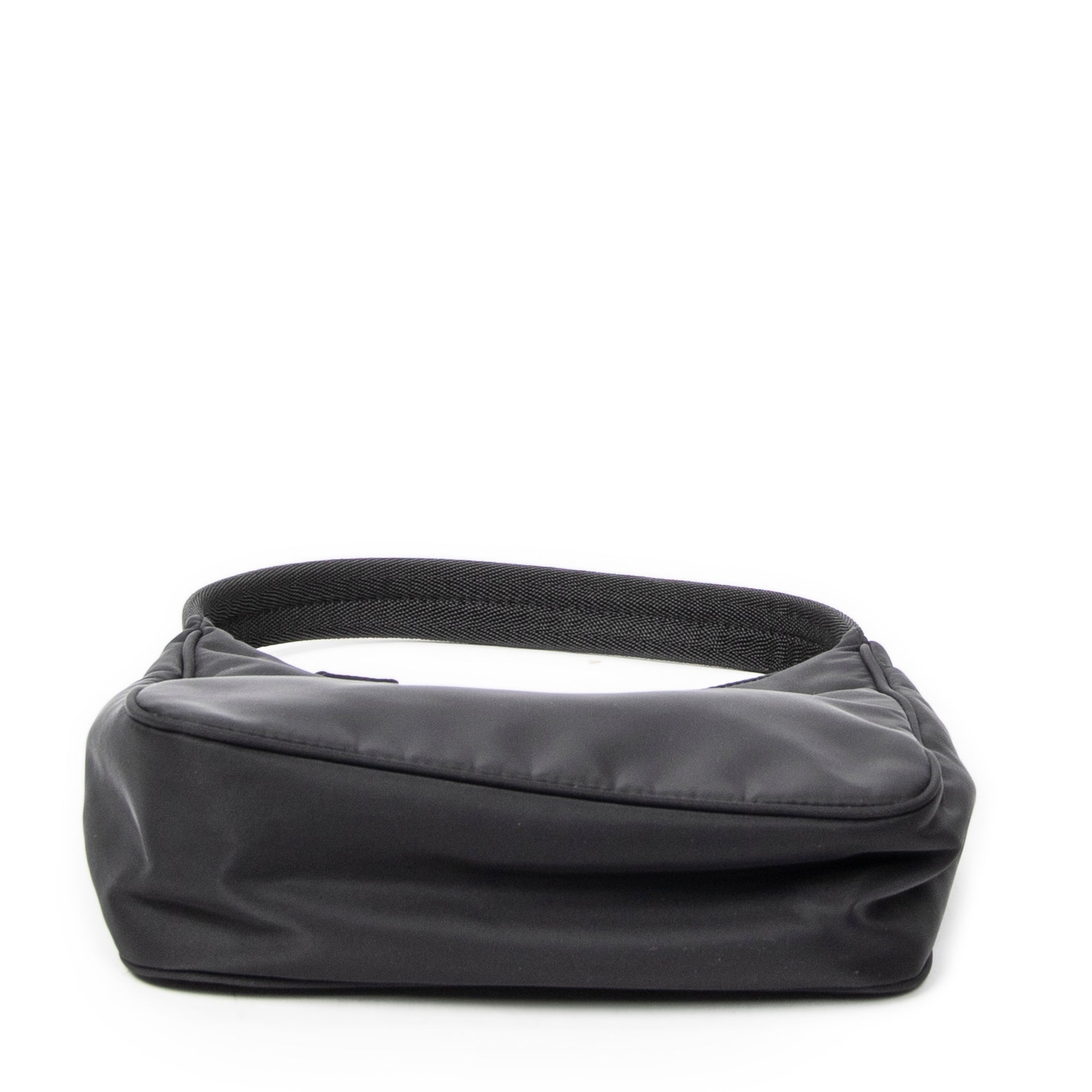 Shoulder Bag Vintage Mini Zip Hobo Black Nylon Canvas