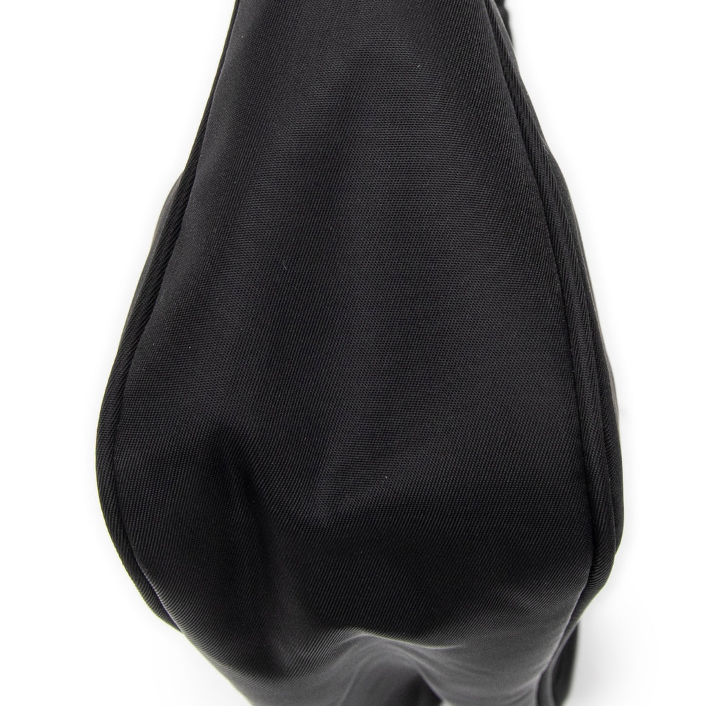 Shoulder Bag Vintage Mini Zip Hobo Black Nylon Canvas