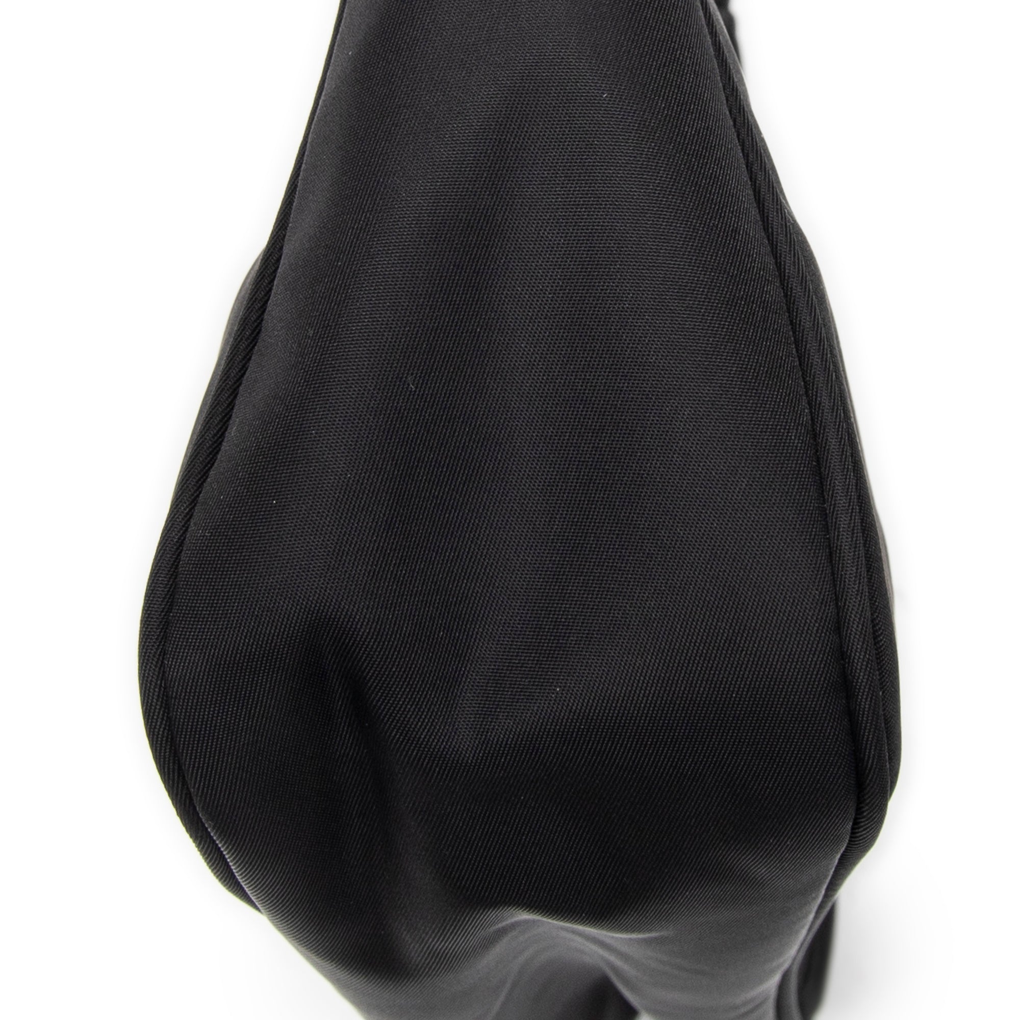 Shoulder Bag Vintage Mini Zip Hobo Black Nylon Canvas