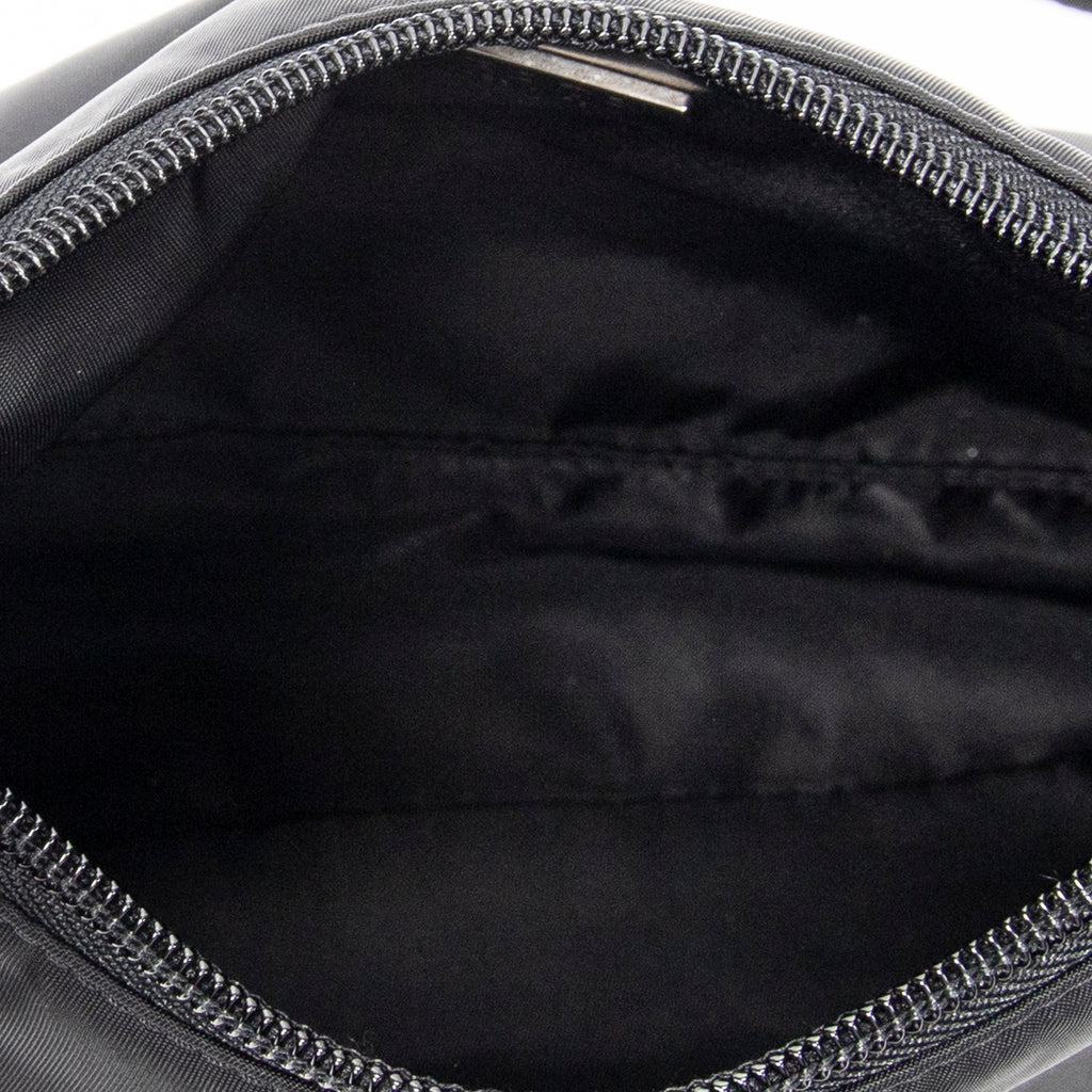 Shoulder Bag Vintage Mini Zip Hobo Black Nylon Canvas