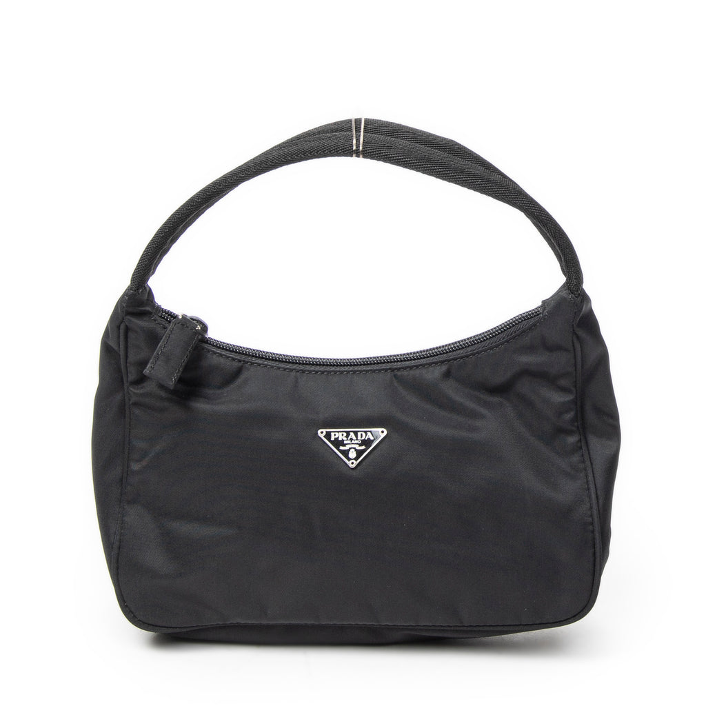 Shoulder Bag Vintage Mini Zip Hobo Black Nylon Canvas
