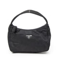 Shoulder Bag Vintage Mini Zip Hobo Black Nylon Canvas