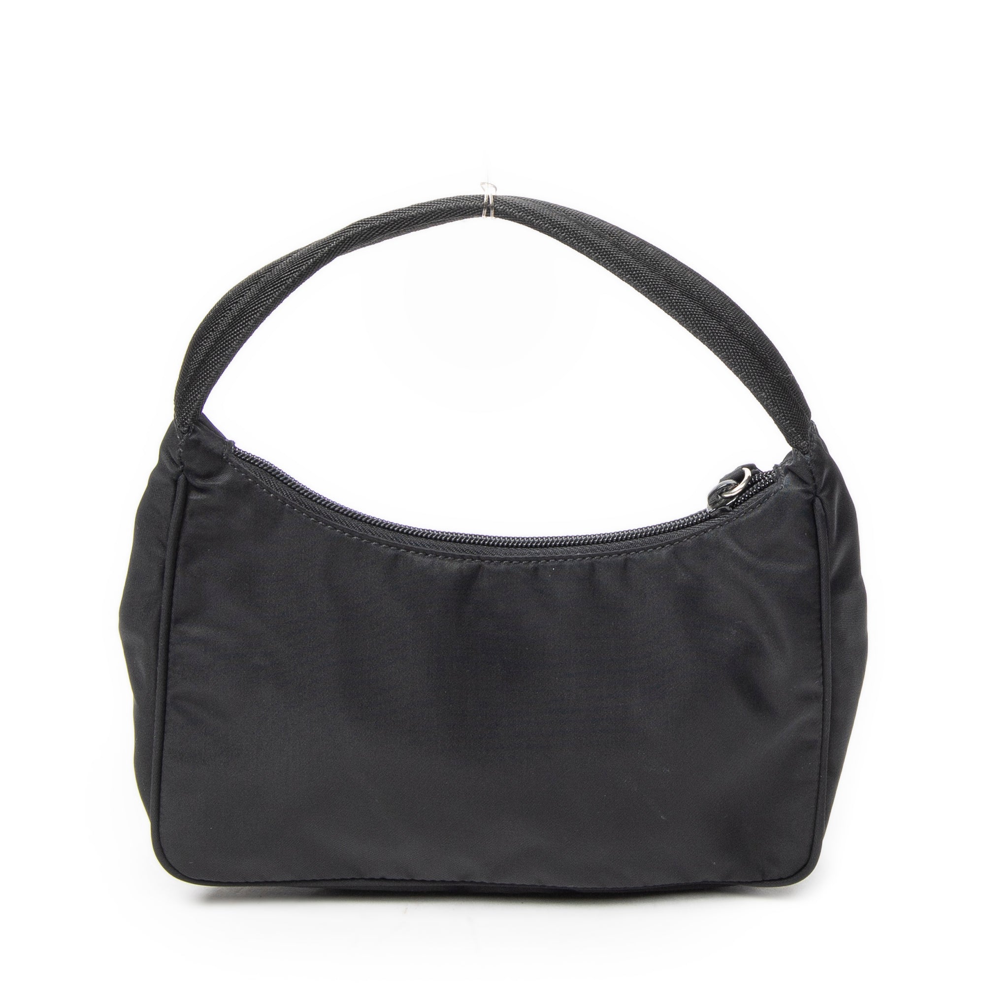 Shoulder Bag Vintage Mini Zip Hobo Black Nylon Canvas