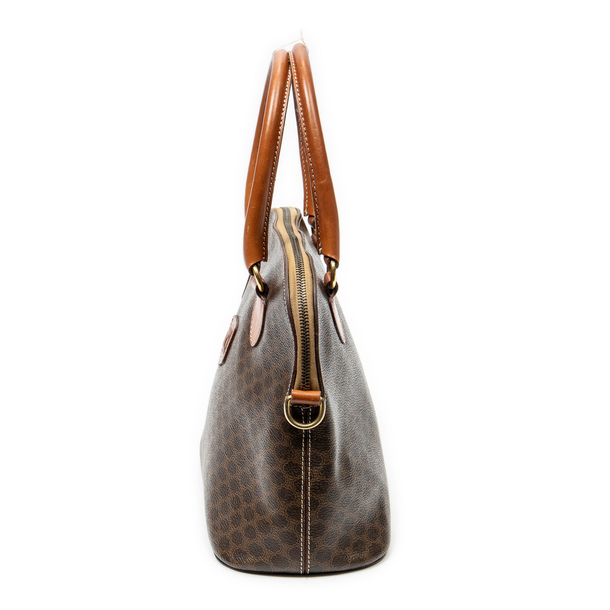 Handbag Vintage Dome Tote Brown Macadam Coated Canvas