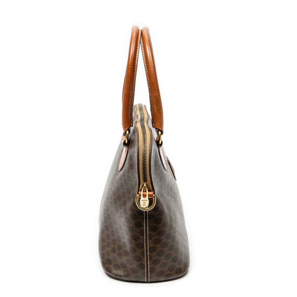 Handbag Vintage Dome Tote Brown Macadam Coated Canvas