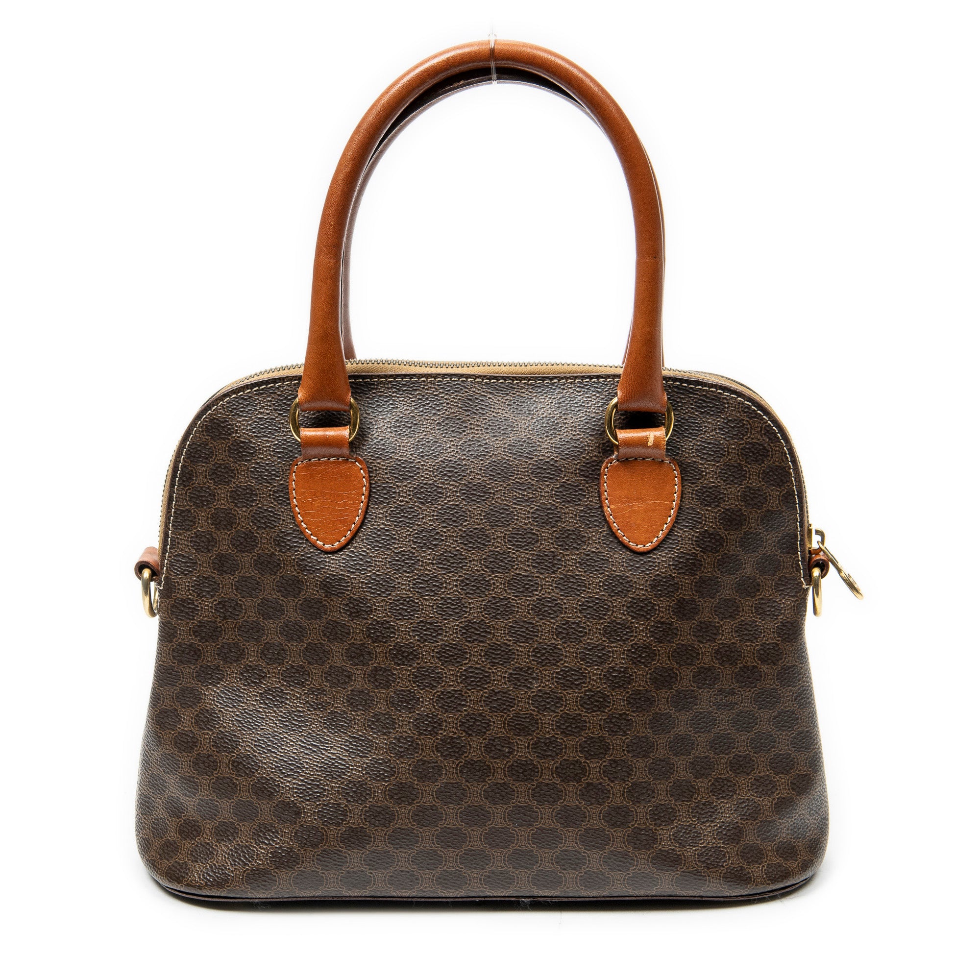 Handbag Vintage Dome Tote Brown Macadam Coated Canvas