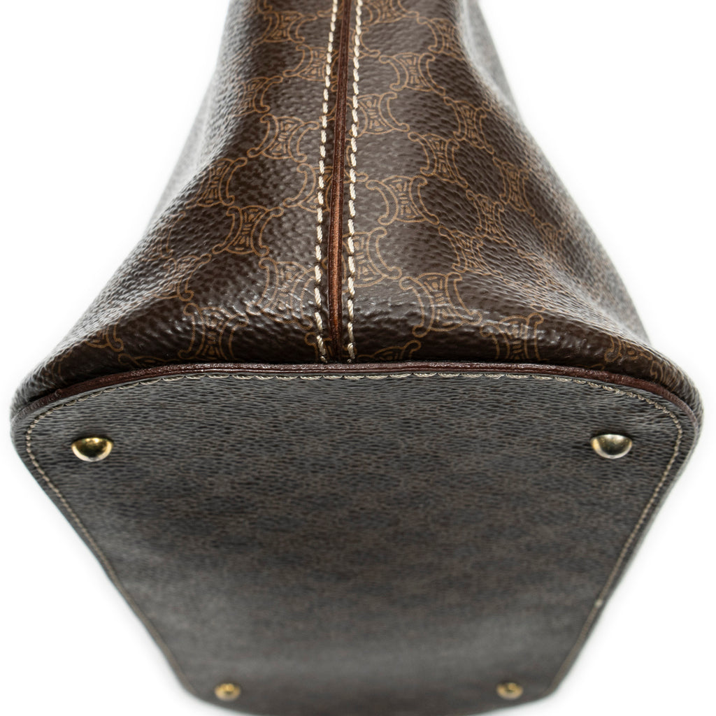 Handbag Vintage Dome Tote Brown Macadam Coated Canvas