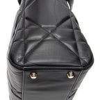 Shoulder Bag Large Lady D-Sire Black Macrocannage Leather