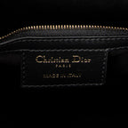 Shoulder Bag Large Lady D-Sire Black Macrocannage Leather