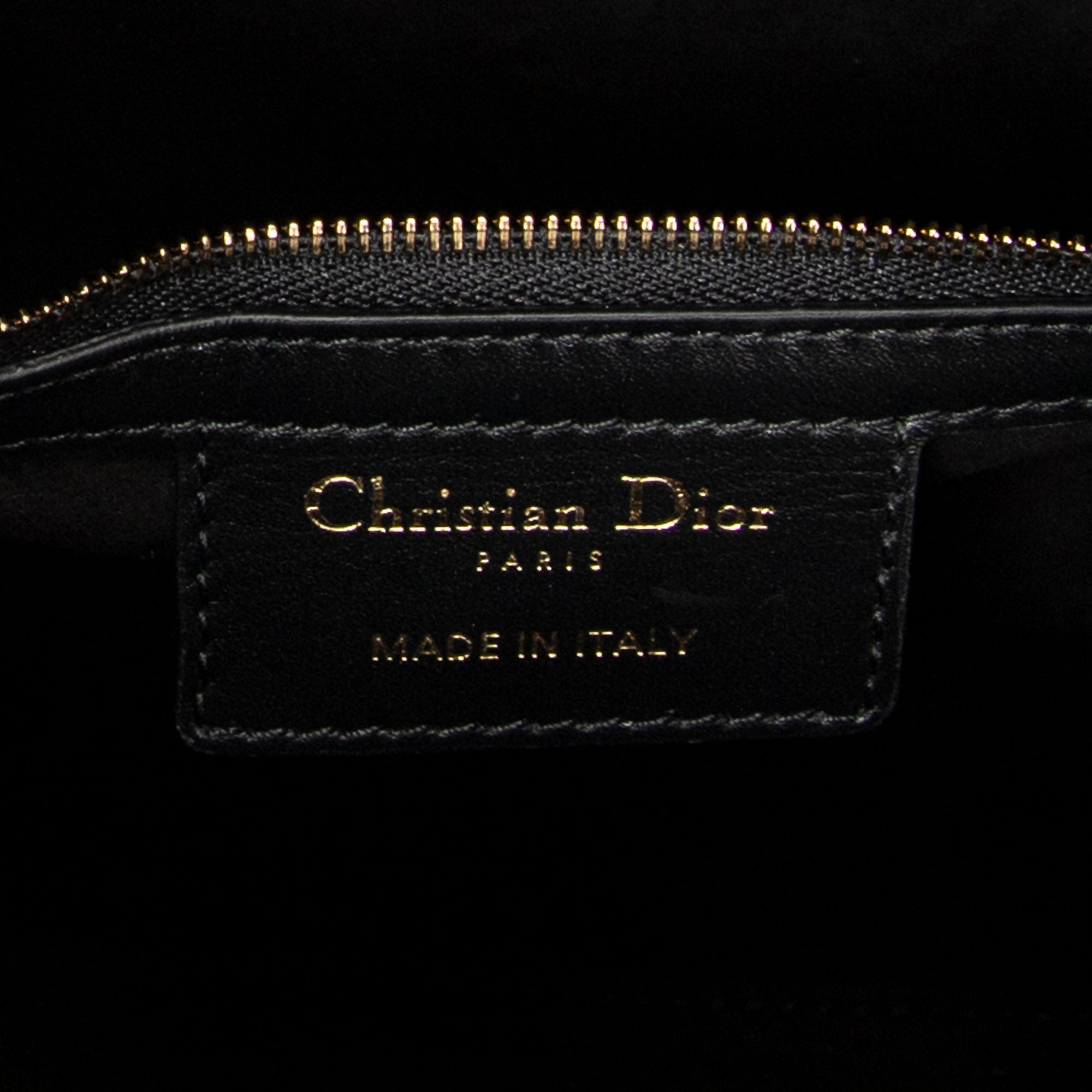 Shoulder Bag Large Lady D-Sire Black Macrocannage Leather