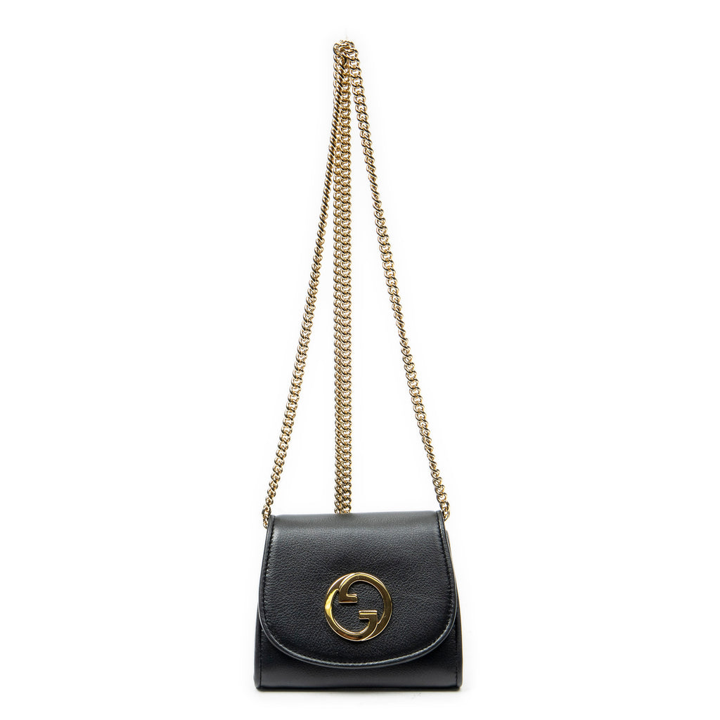 Shoulder Bag Medium Blondie Chain Wallet Black Calfskin Leather