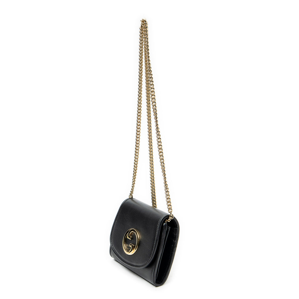 Shoulder Bag Medium Blondie Chain Wallet Black Calfskin Leather