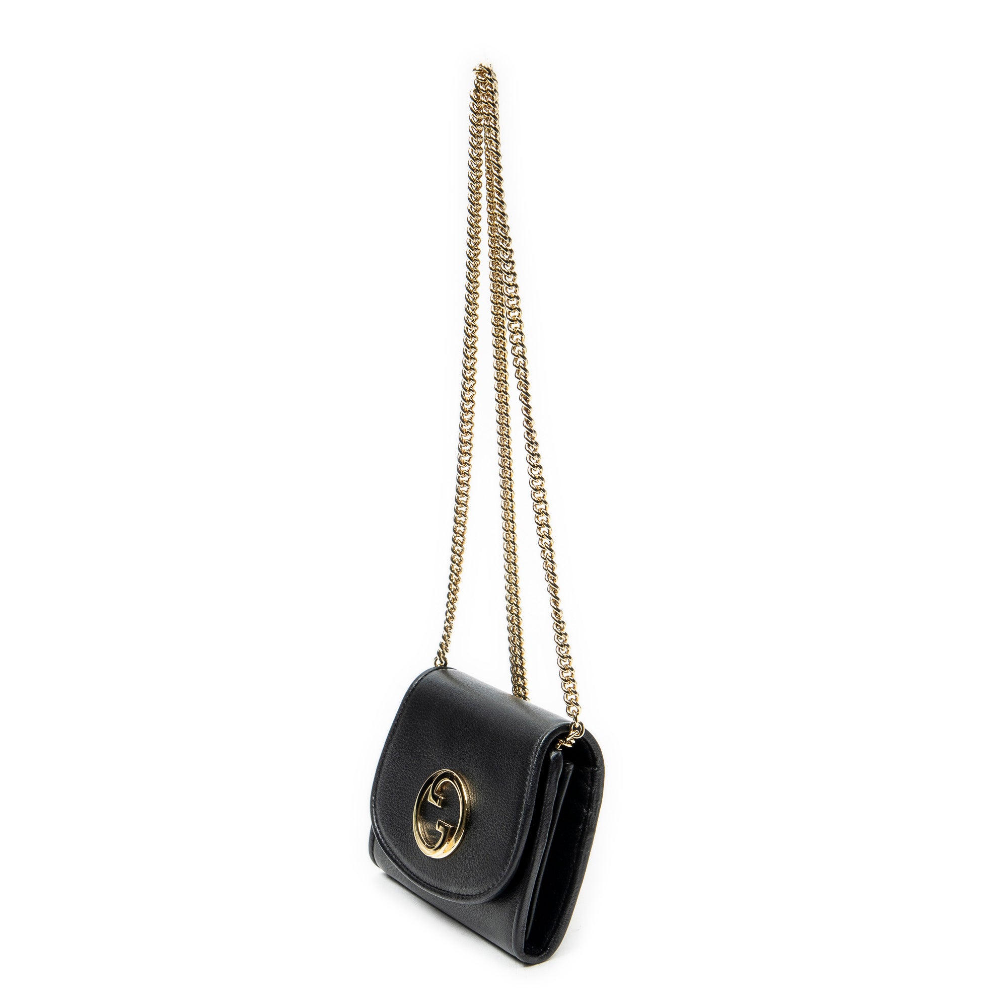 Shoulder Bag Medium Blondie Chain Wallet Black Calfskin Leather