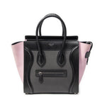 Handbag Micro Luggage Black Grained Calfskin Leather