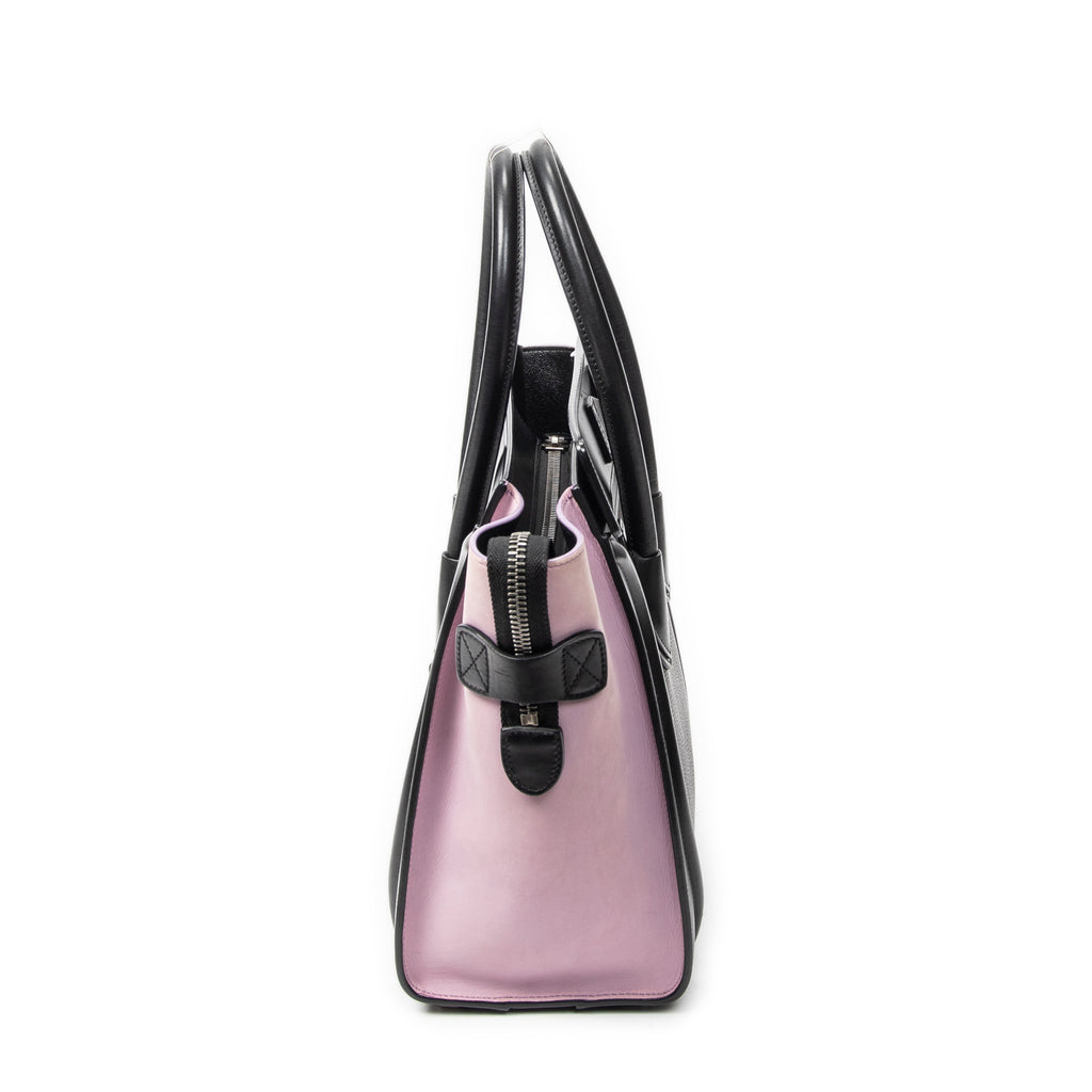 Handbag Micro Luggage Black Grained Calfskin Leather