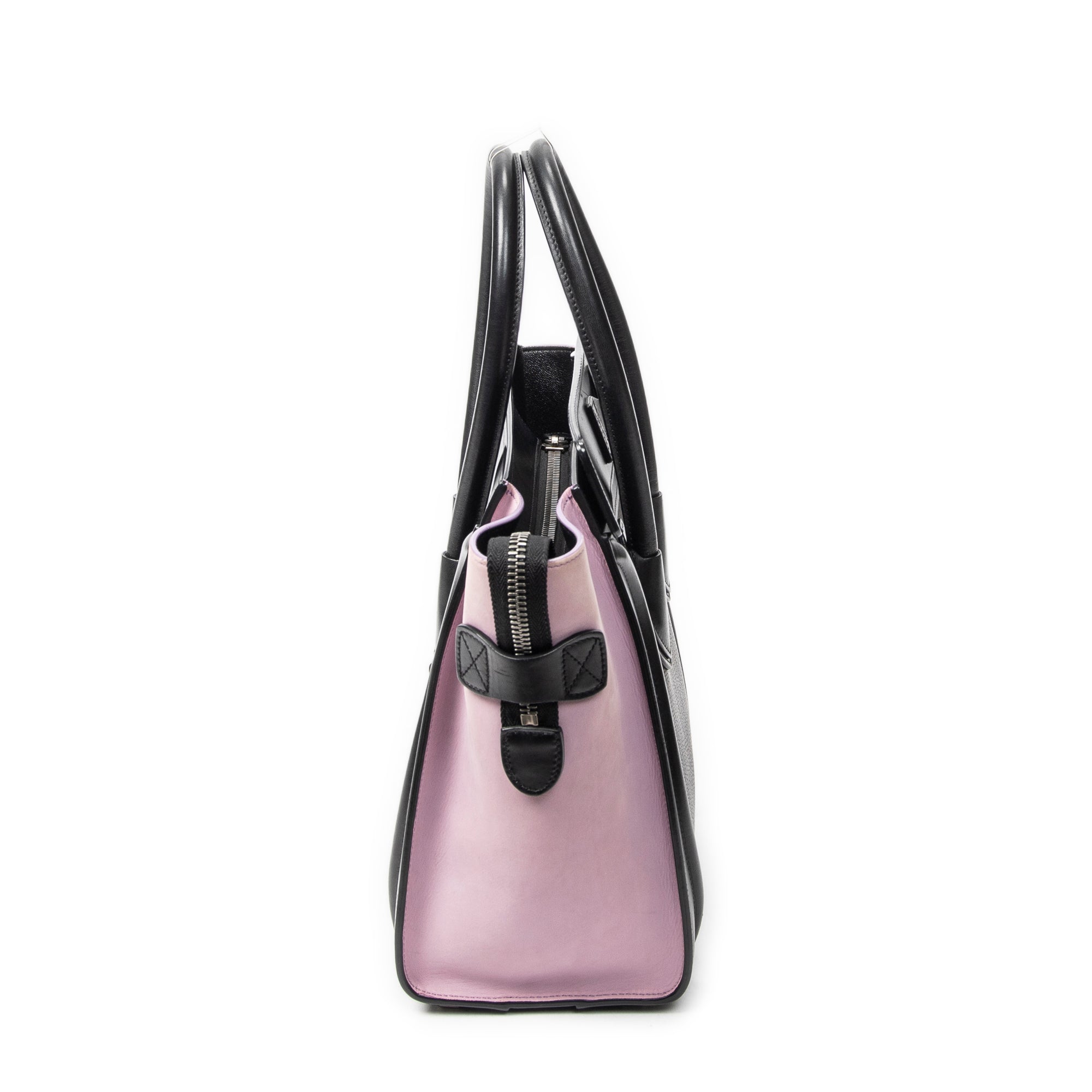 Handbag Micro Luggage Black Grained Calfskin Leather