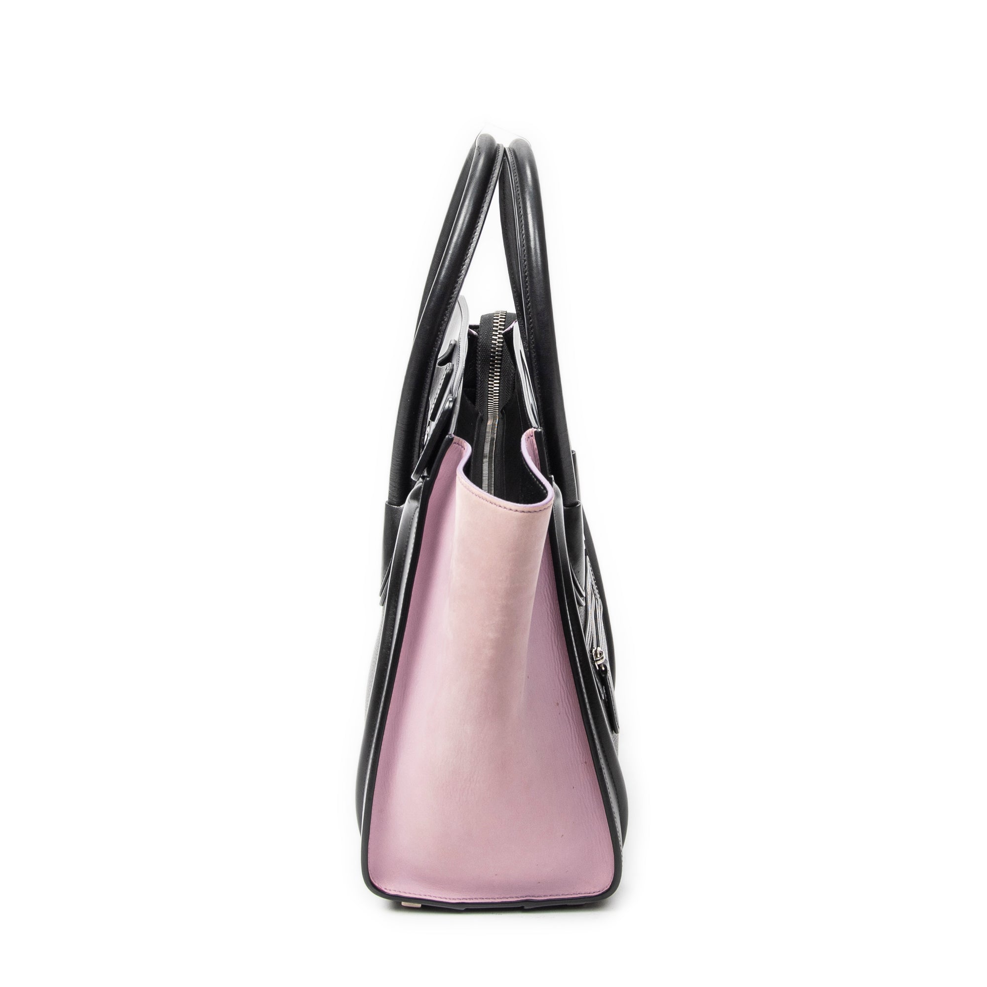 Handbag Micro Luggage Black Grained Calfskin Leather