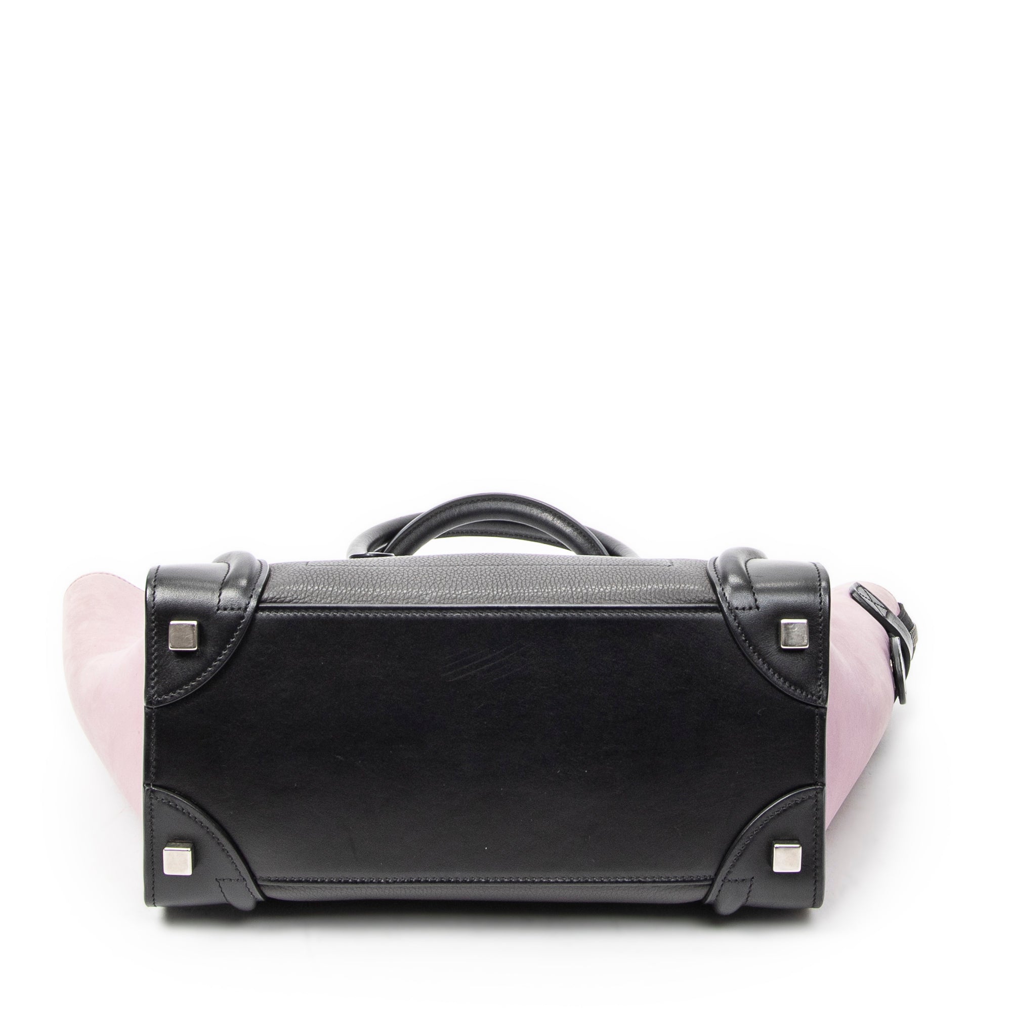 Handbag Micro Luggage Black Grained Calfskin Leather