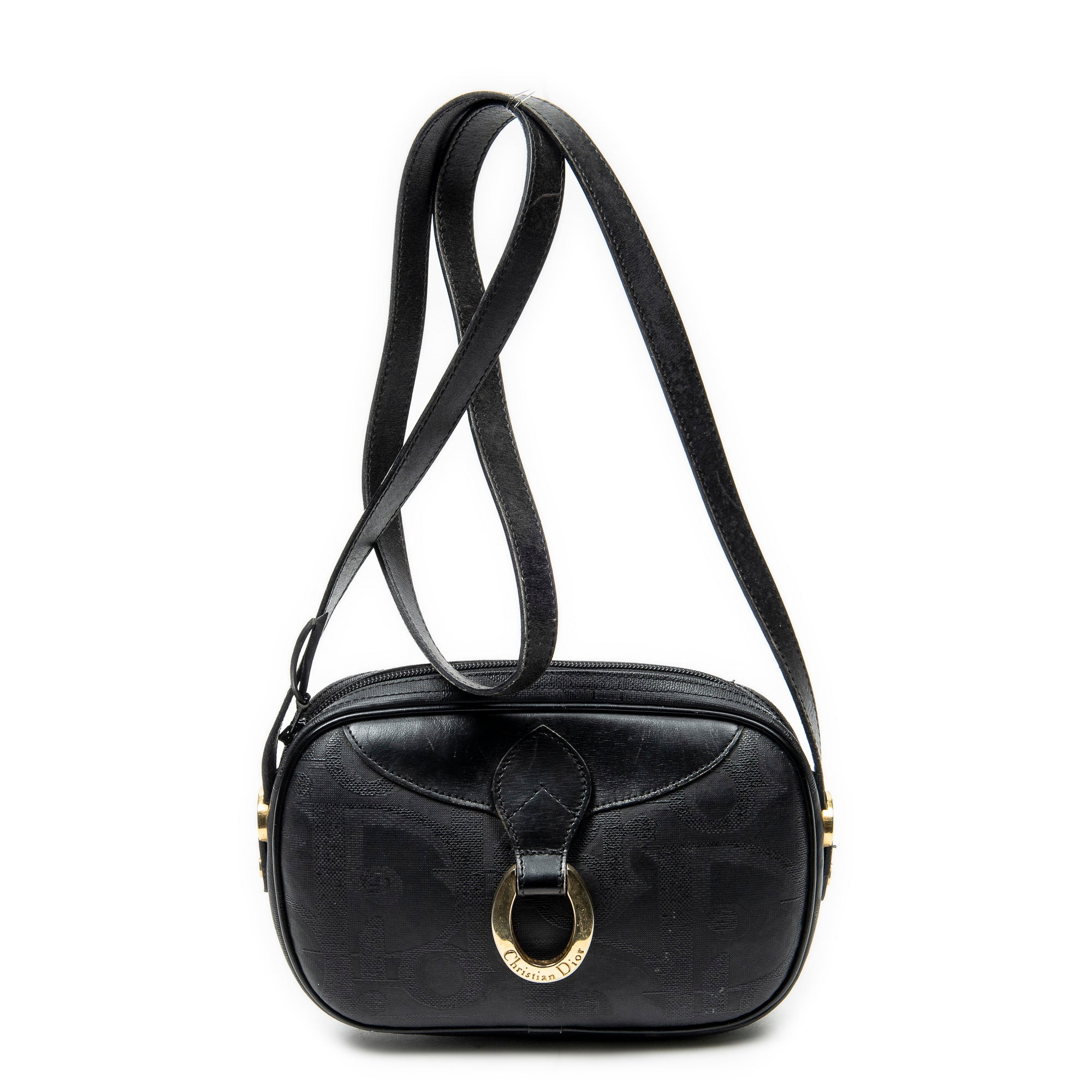 Shoulder Bag Vintage Camera Bag Navy Maxi Diorissimo Coated Canvas