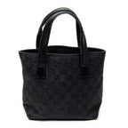 Handbag Mini Front Pocket Tote Black Monogrammed Canvas