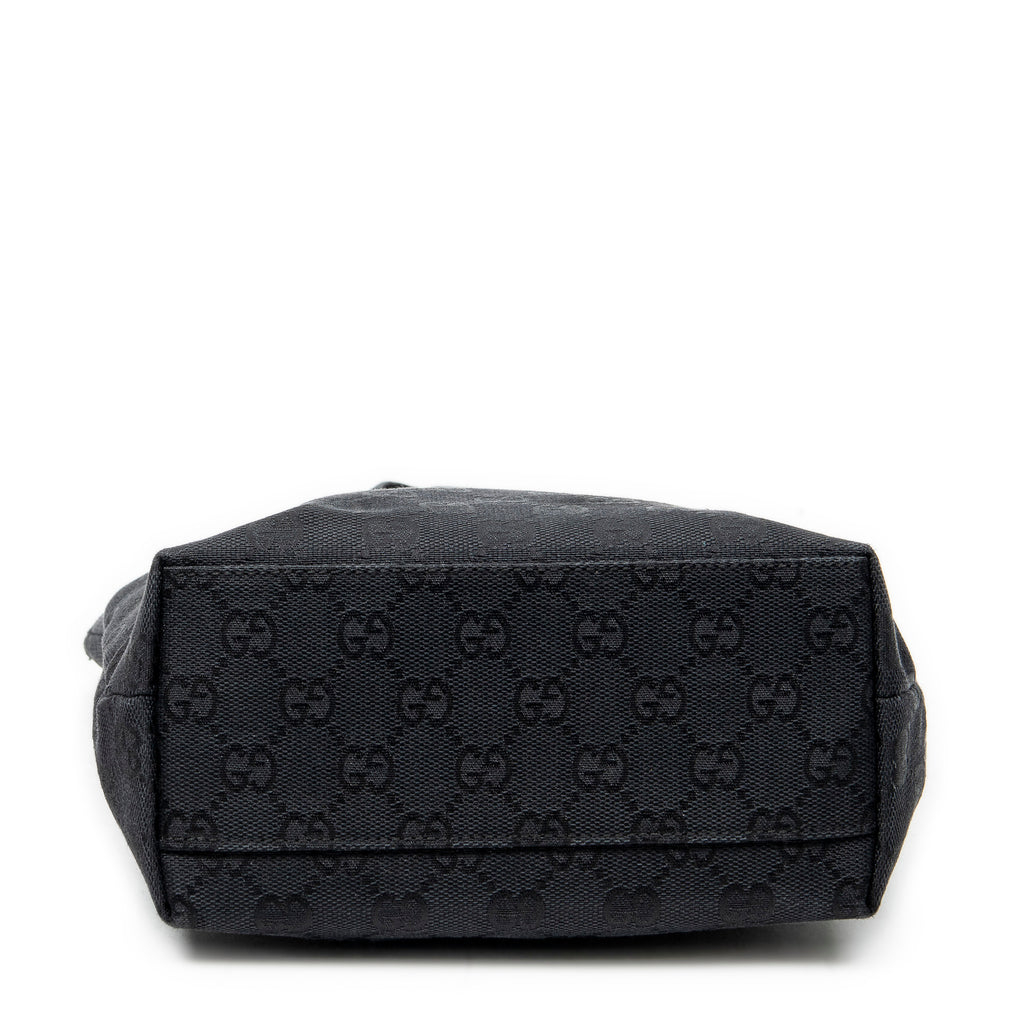 Handbag Mini Front Pocket Tote Black Monogrammed Canvas