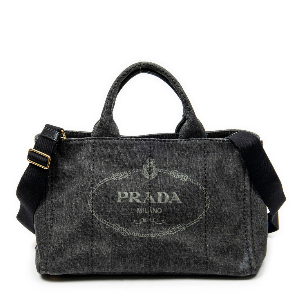 Bolso de hombro mediano Canapa Tote Lona vaquera negra Canapa Denim