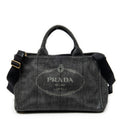 Bolso de hombro mediano Canapa Tote Lona vaquera negra Canapa Denim