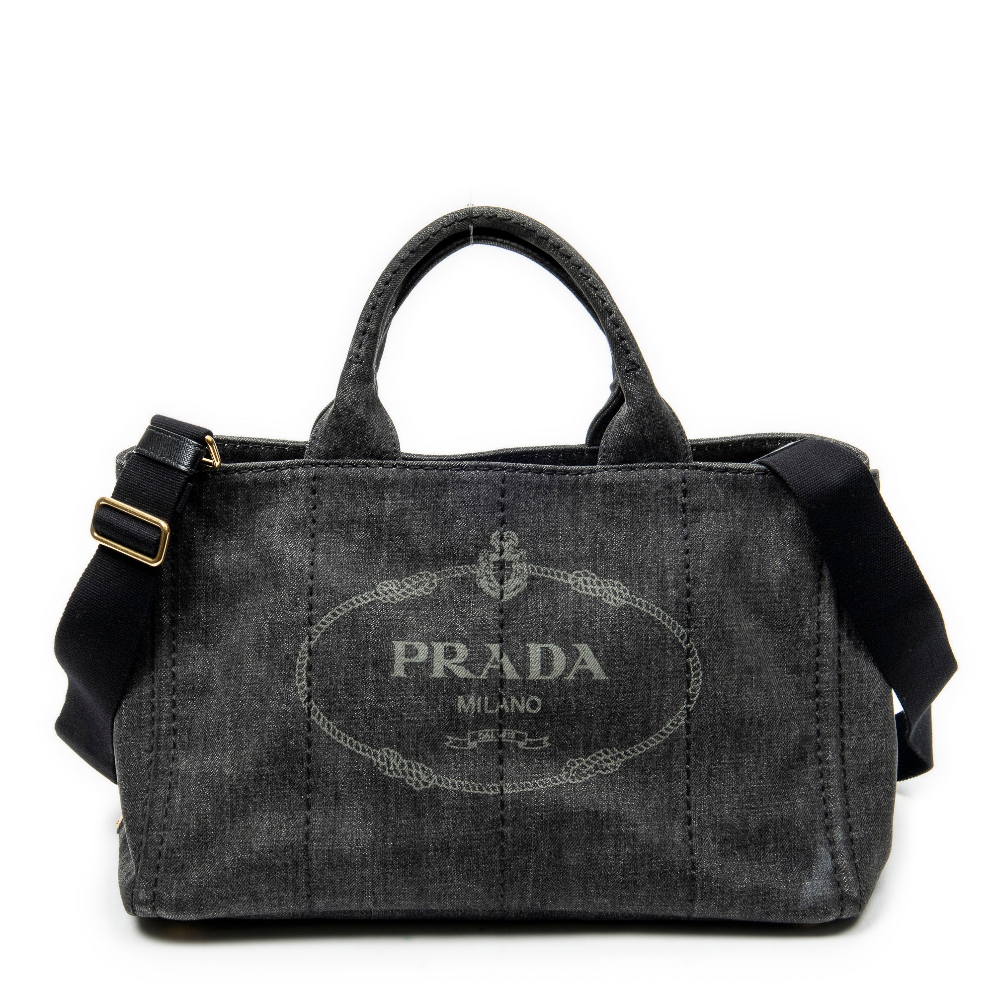 Bolso de hombro mediano Canapa Tote Lona vaquera negra Canapa Denim