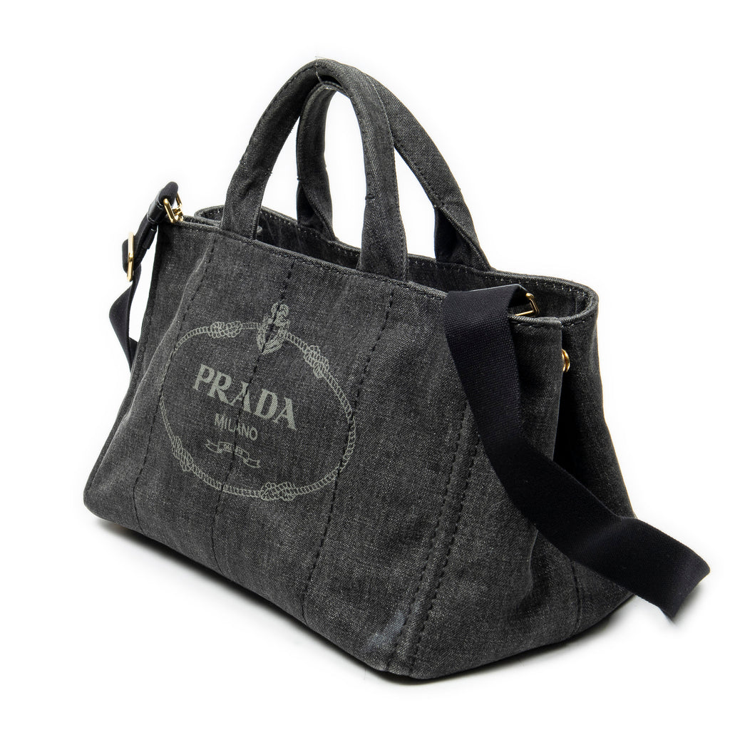 Bolso de hombro mediano Canapa Tote Lona vaquera negra Canapa Denim