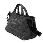 Bolso de hombro mediano Canapa Tote Lona vaquera negra Canapa Denim