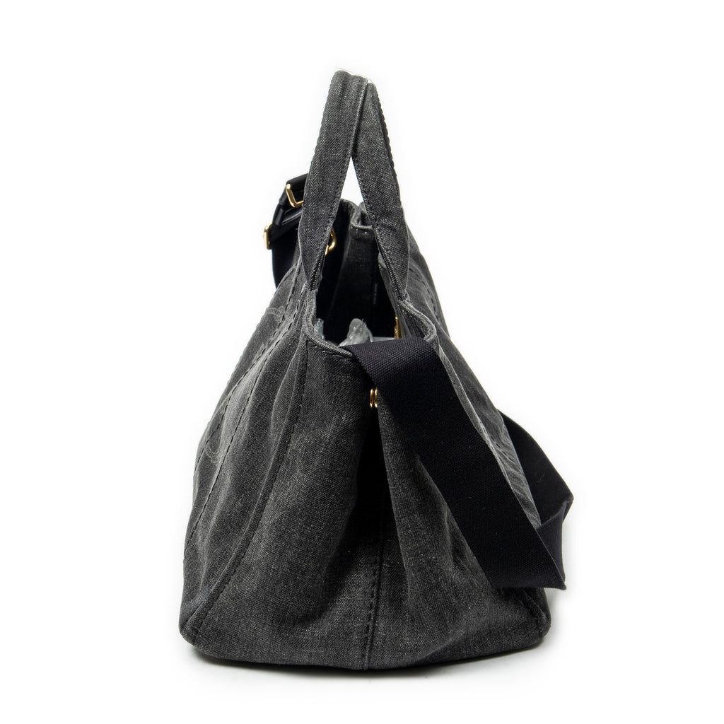 Bolso de hombro mediano Canapa Tote Lona vaquera negra Canapa Denim