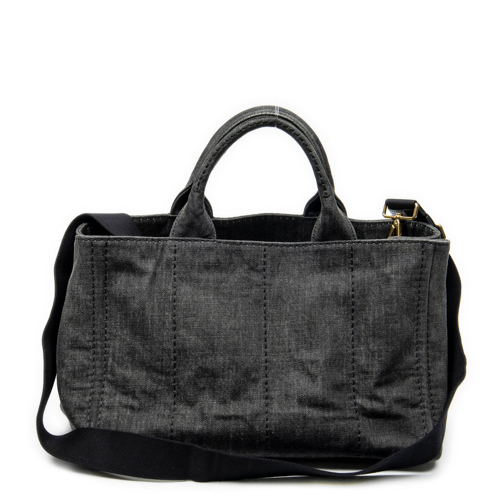 Bolso de hombro mediano Canapa Tote Lona vaquera negra Canapa Denim