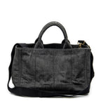 Bolso de hombro mediano Canapa Tote Lona vaquera negra Canapa Denim