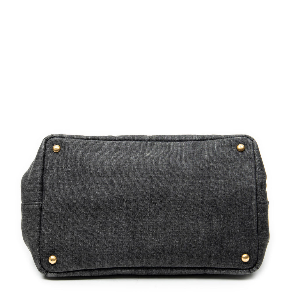 Bolso de hombro mediano Canapa Tote Lona vaquera negra Canapa Denim