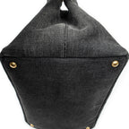 Bolso de hombro mediano Canapa Tote Lona vaquera negra Canapa Denim