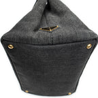 Bolso de hombro mediano Canapa Tote Lona vaquera negra Canapa Denim