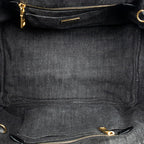 Bolso de hombro mediano Canapa Tote Lona vaquera negra Canapa Denim