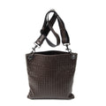 Shoulder Bag Flat Messenger Dark Brown Intrecciato Leather