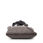 Shoulder Bag Flat Messenger Dark Brown Intrecciato Leather