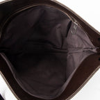Shoulder Bag Flat Messenger Dark Brown Intrecciato Leather