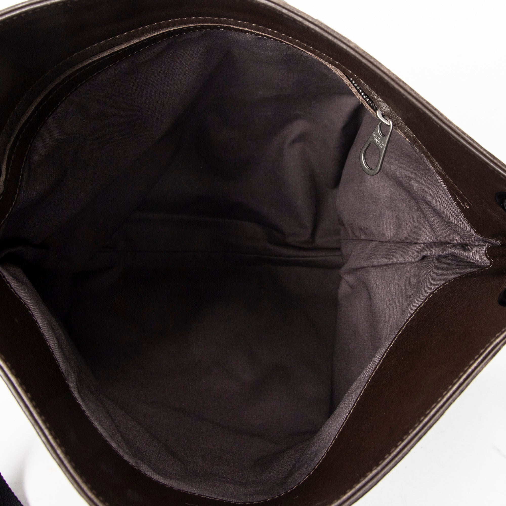 Shoulder Bag Flat Messenger Dark Brown Intrecciato Leather
