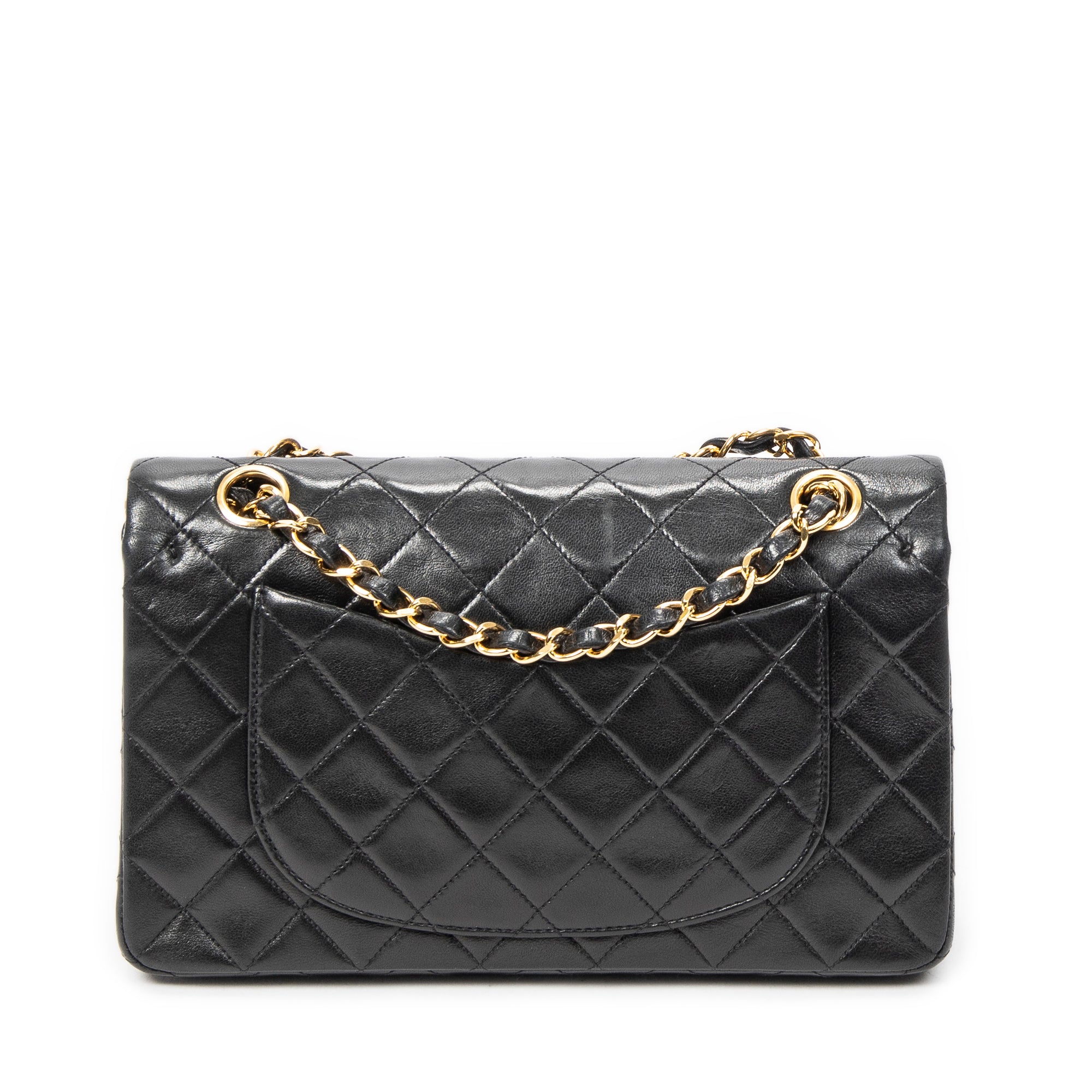 Shoulder Bag Classic Double Flap 23 Black Quilted Lambskin Leather