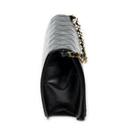 Shoulder Bag Vintage Mademoiselle Full Flap Black Quilted Lambskin Leather