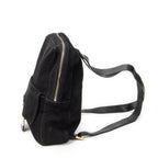 Backpack Baguette Logo Backpack Black Suede Leather